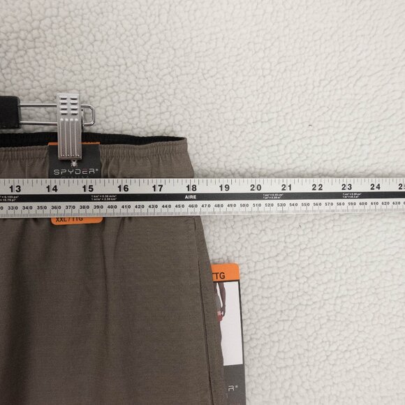 Spyder Swim Trunks Mens XXL 2XL Brown Red Striped Pockets Drawstring Retro - Picture 6 of 9